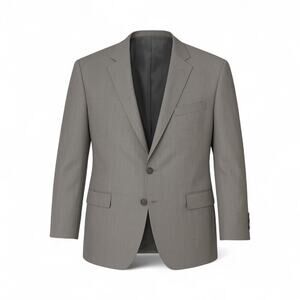 Pierre Loren Edward Blazer Men’s Size 46R Silver Gray Two Button Career Jacket‎